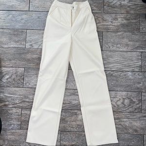 Missguided High Waisted wide leg faux leather pants
